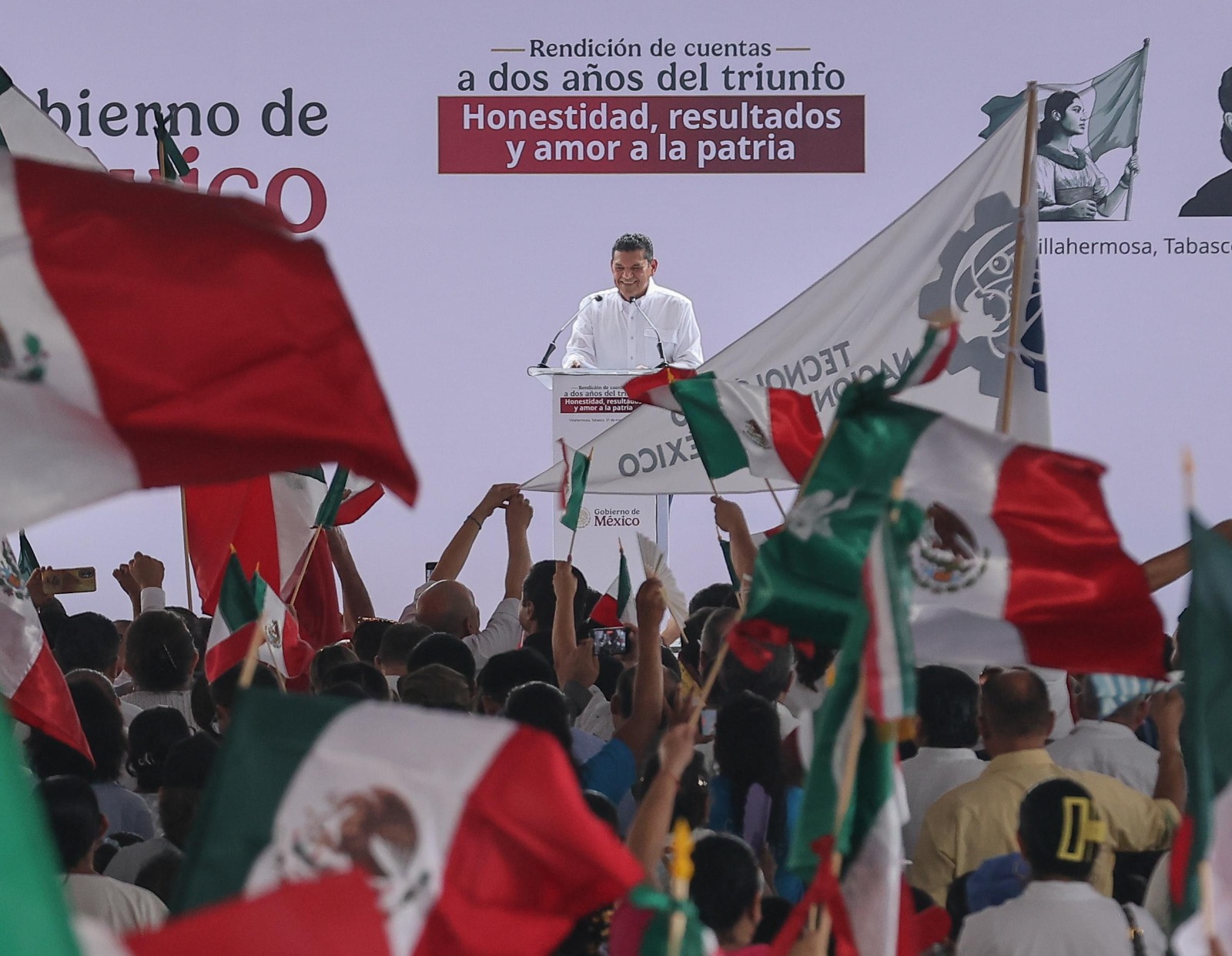  Encabeza Javier May a miles de tabasqueños que respaldan a Claudia Sheinbaum en defensa de la soberanía nacional…    