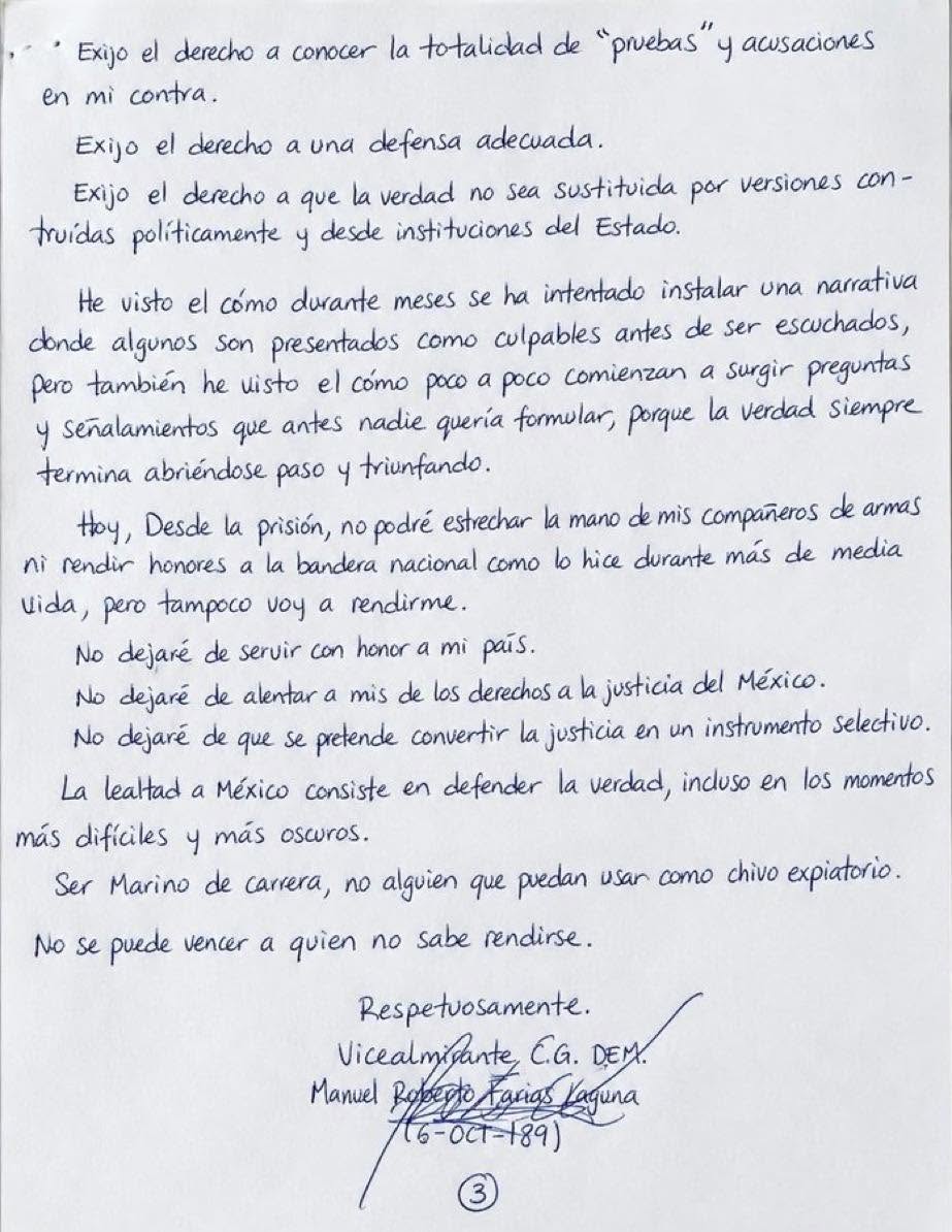 Vicealmirante acusado de contrabando de combustible denuncia irregularidades en proceso judicial y se declara inocente