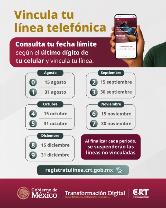 Amplían hasta diciembre de 2026 el plazo para vincular líneas celulares con la CURP