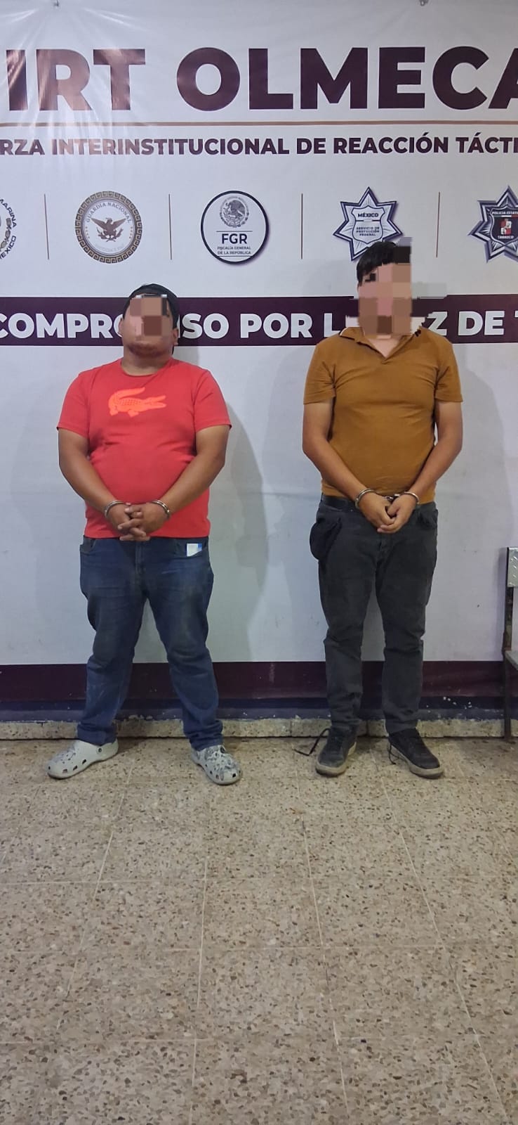 SSPC detiene a dos hombres en Centro por circular en vehículo con reporte de robo