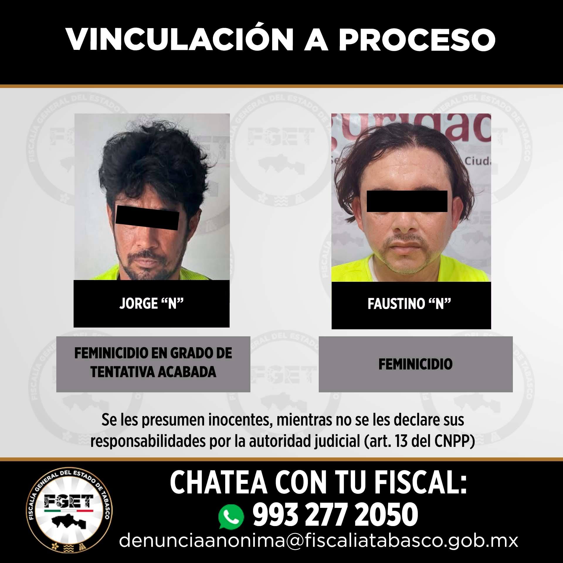 Vinculan a proceso a dos hombres por delitos de violencia de género en Centro