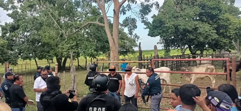 Habitantes de Tamulté de las Sabanas retienen a dos presuntos abigeos; FGE interviene y evita linchamiento