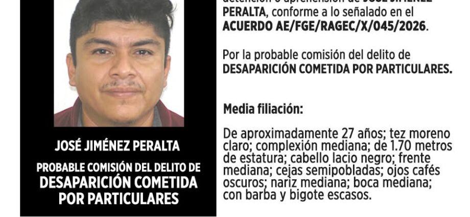 FGE ofrece recompensa de 150 mil pesos por información para localizar a dos personas imputadas por desaparición cometida por particulares