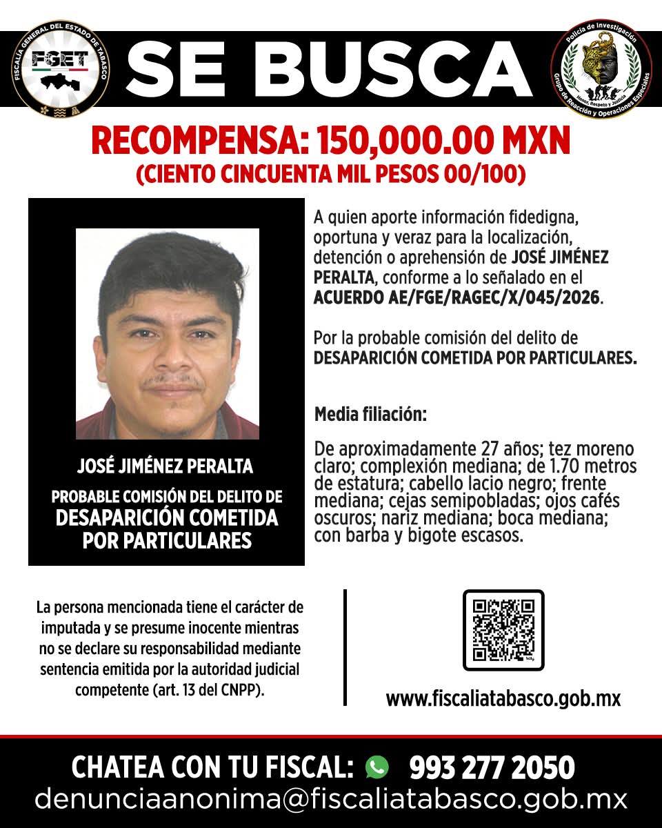 FGE ofrece recompensa de 150 mil pesos por información para localizar a dos personas imputadas&hellip;