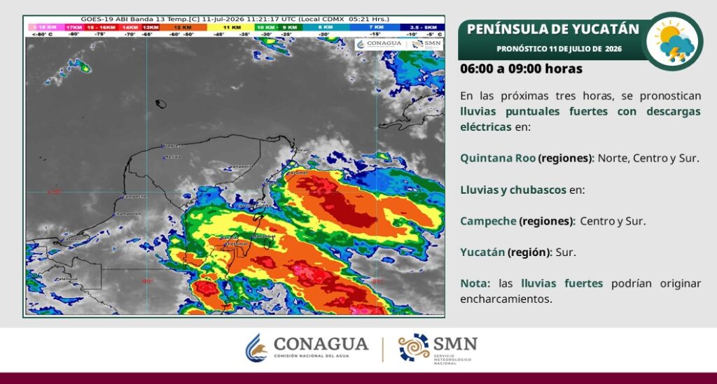 Pronostican lluvias de hasta 75 milímetros para Tabasco; vigilan zona de baja presión con potencial ciclónico