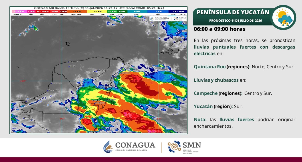 Pronostican lluvias de hasta 75 milímetros para Tabasco; vigilan zona de baja presión con potencial ciclónico