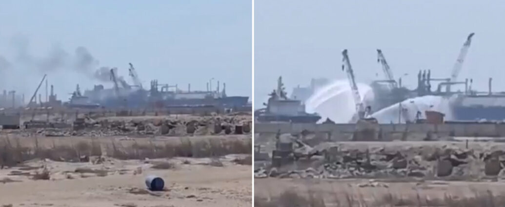 Egipto confirma que incendio en buques del puerto de Damiata fue provocado por un dron