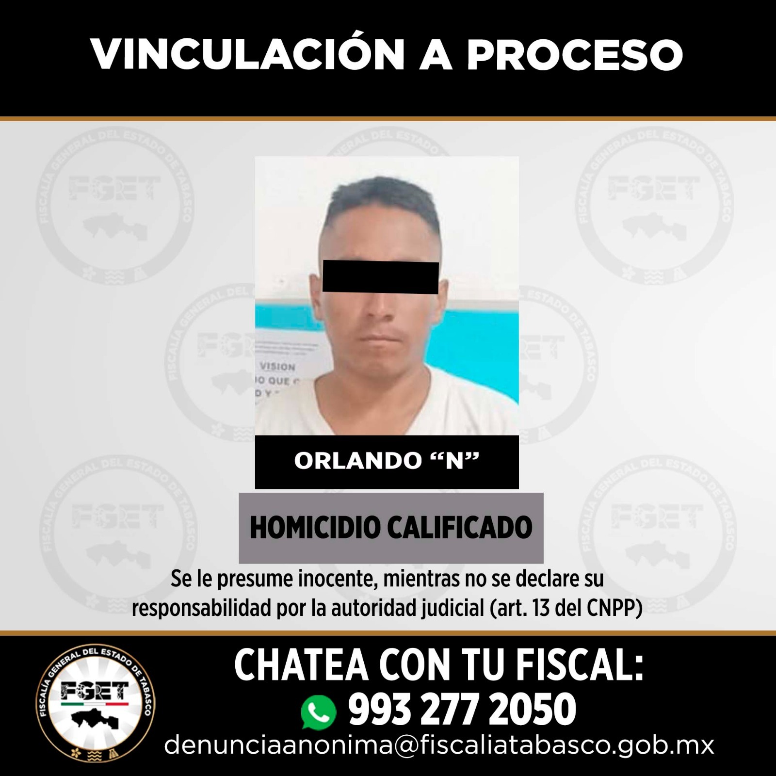 Vinculan a proceso a tres presuntos responsables por homicidio en Tabasco; permanecerán en prisión preventiva