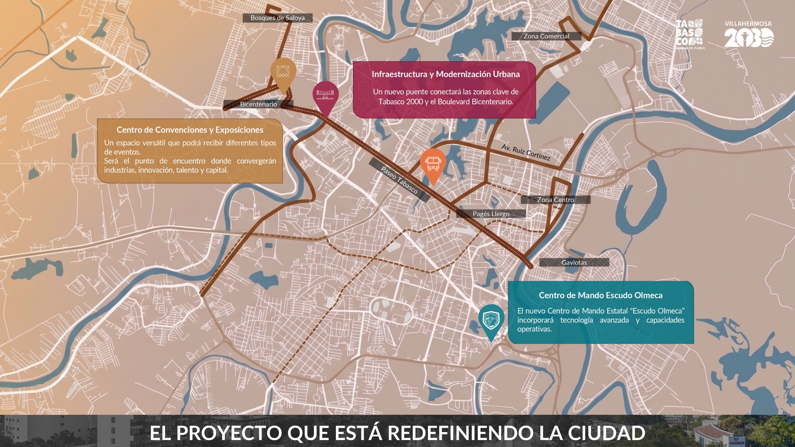Proyecto Villahermosa 2030 avanza con transparencia y obras en marcha, asegura Javier May