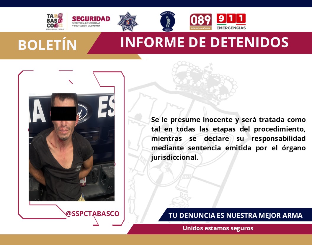 Clientes retienen a presunto ladrón en un OXXO de Villahermosa; SSPC lo pone a disposición de la Fiscalía
