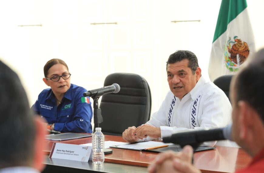Javier May y directora de CFE fortalecen coordinación para mejorar servicio eléctrico en Tabasco…