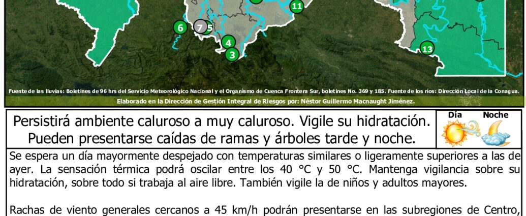 Protección Civil alerta por sensación térmica de hasta 50 grados en Tabasco