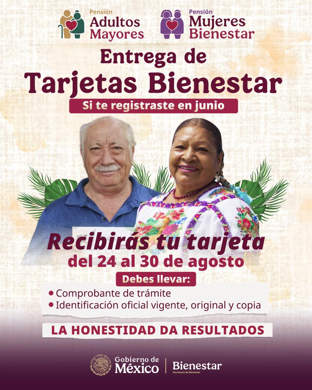Bienestar entrega Tarjetas del Bienestar a nuevos beneficiarios de pensiones