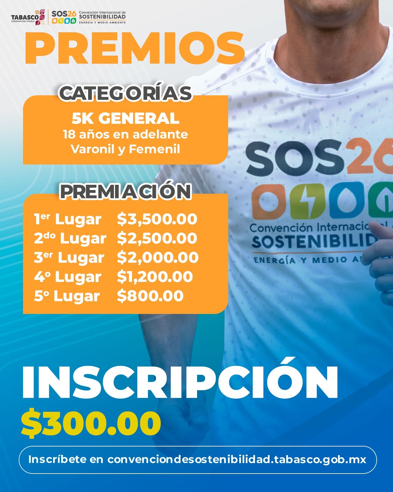 Invitan a la Carrera Atlética SOS26 5K para promover salud y conciencia ambiental