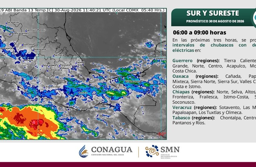 Tabasco tendrá domingo caluroso y con lluvias por la noche