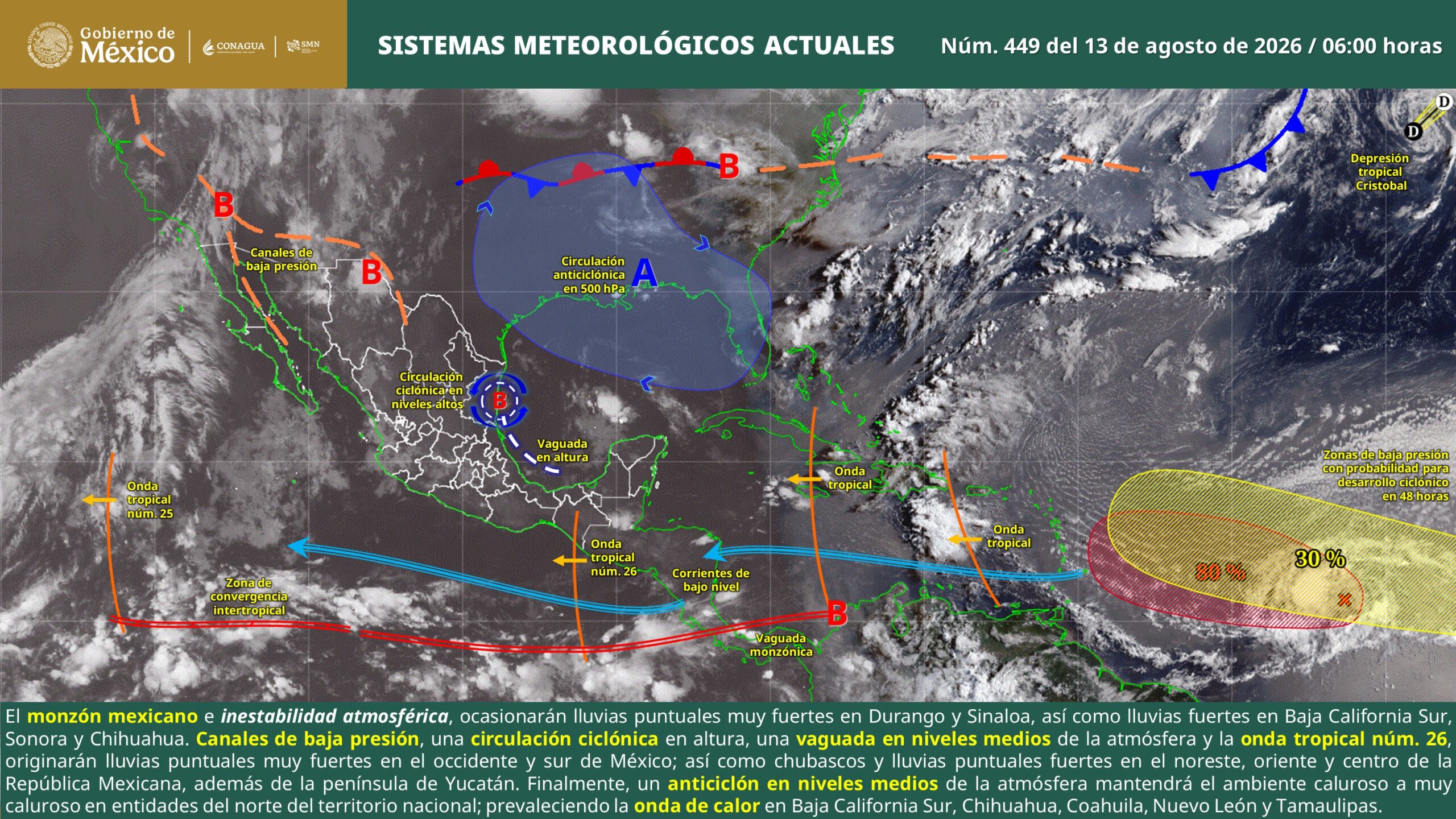 Tabasco tendrá lluvias fuertes y temperaturas de hasta 40 grados este jueves