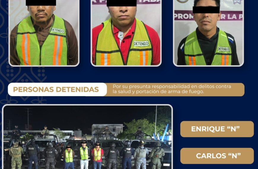 Detienen a tres ladrones de cuentahabiente en Villahermosa y tentativa de homicidio en Cárdenas…