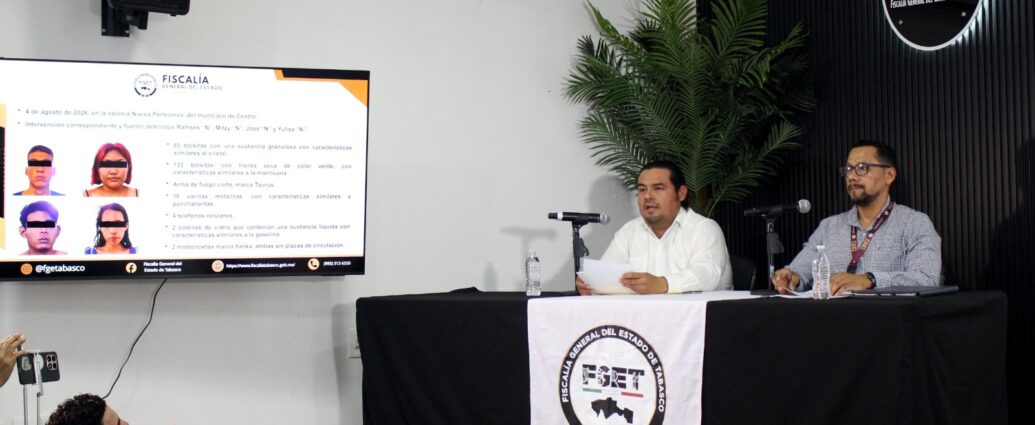 Fiscalía fortalece investigación por quema de vehículos y combate al narcomenudeo en Tabasco