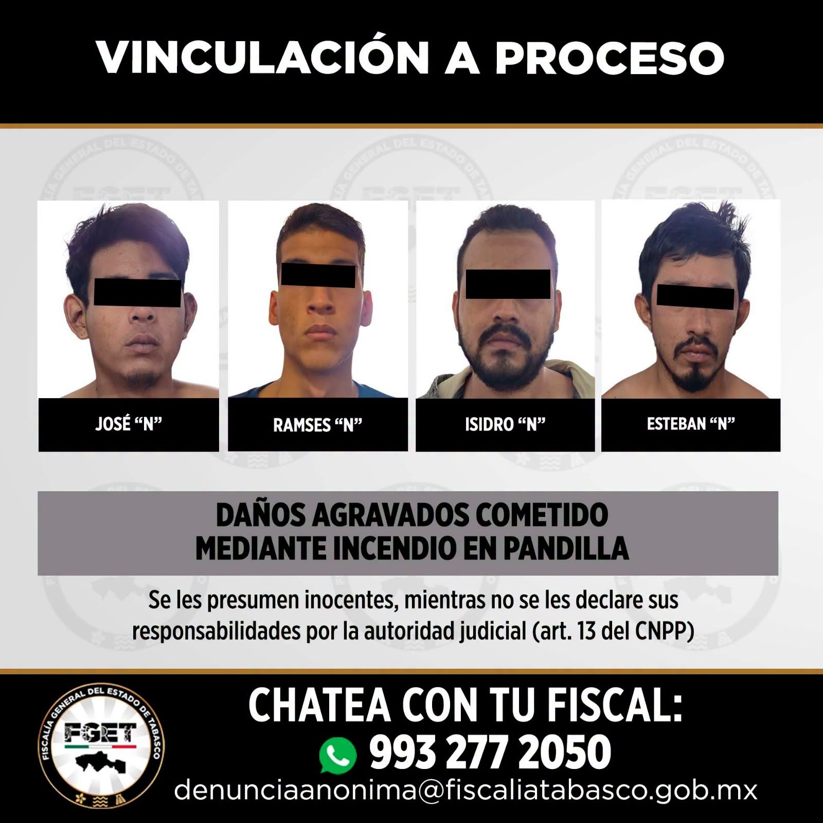 FGET reporta una sentencia y seis vinculaciones a proceso en Tabasco