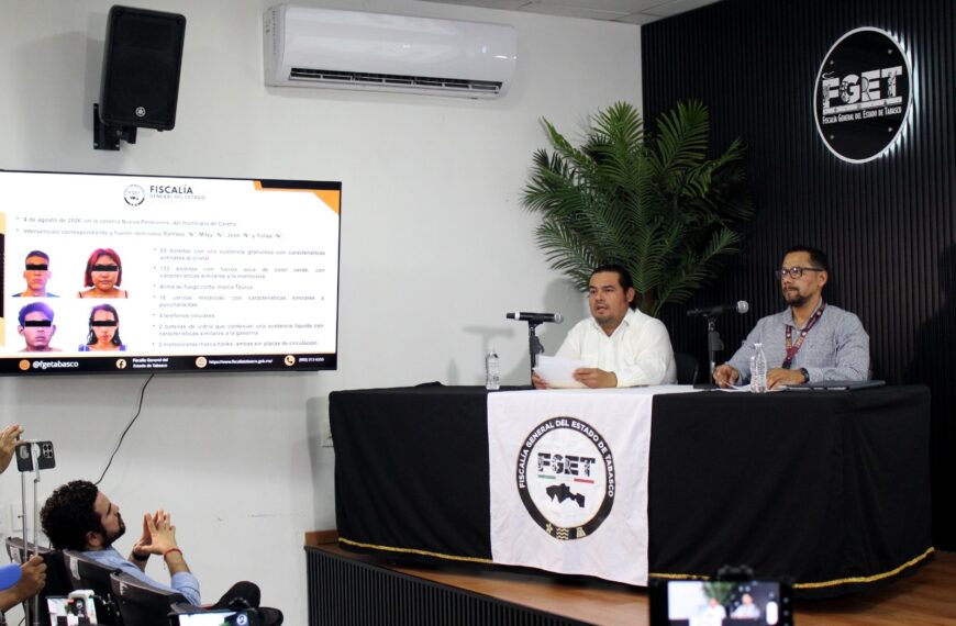 Fiscalía fortalece investigación por quema de vehículos y combate al narcomenudeo en Tabasco