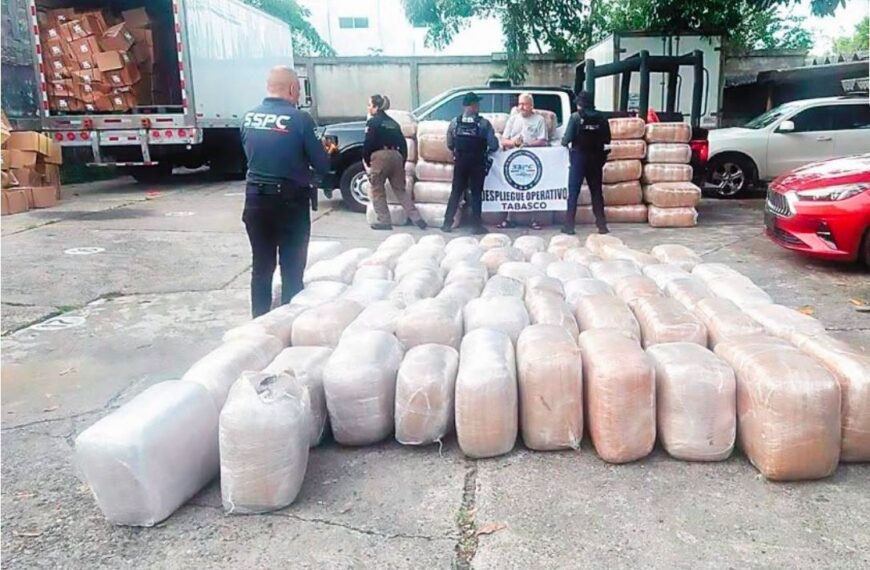 Aseguran 1.2 toneladas de presunta marihuana en Huimanguillo
