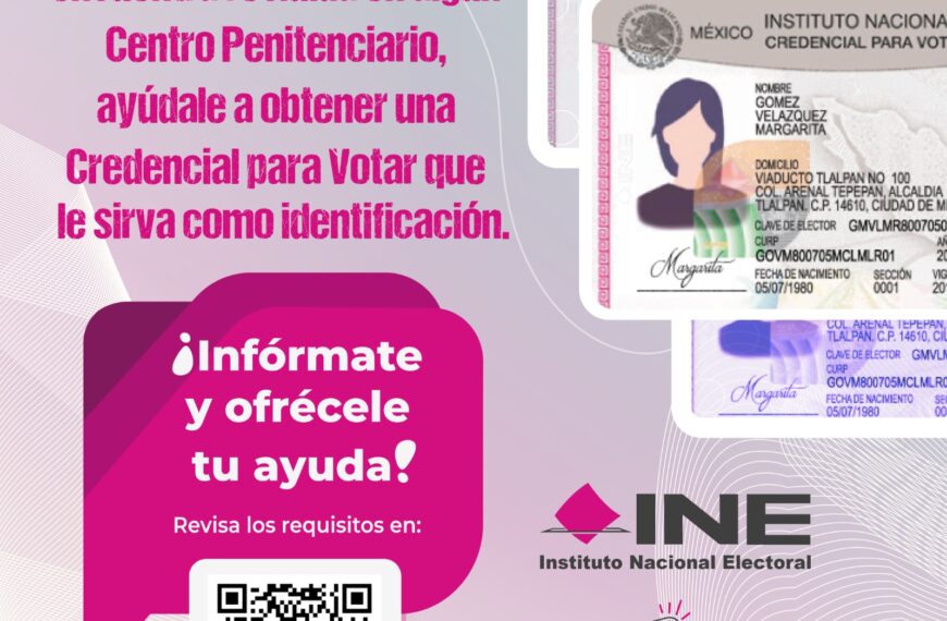INE facilitará credencialización de personas privadas de la libertad en los 10 penales de Tabasco