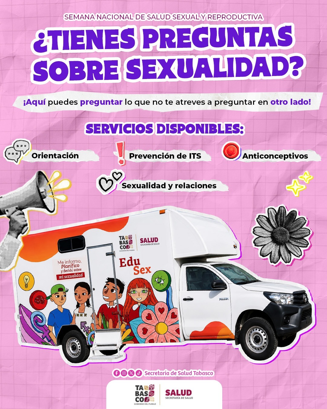 Invitan a adolescentes de Tabasco a Jornadas de Salud Sexual y Reproductiva