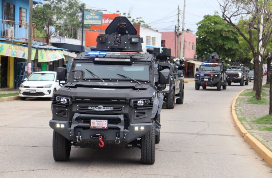 Refuerzan seguridad en Tabasco; detienen a ocho personas y aseguran armas y drogas