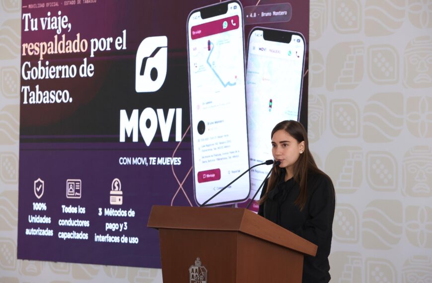 Tabasco lanza Movi App, primera aplicación oficial para solicitar taxis en los 17 municipios…