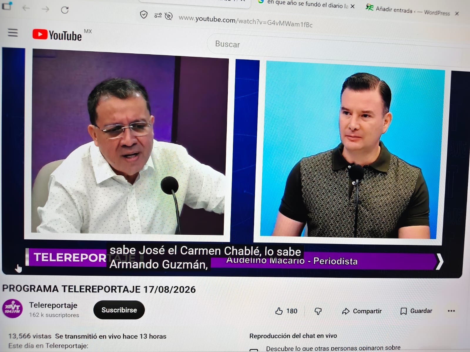Rechaza Armando Guzmán vil calumnia vomitada por Audelino Macario en el noticiero “Telereportaje”…