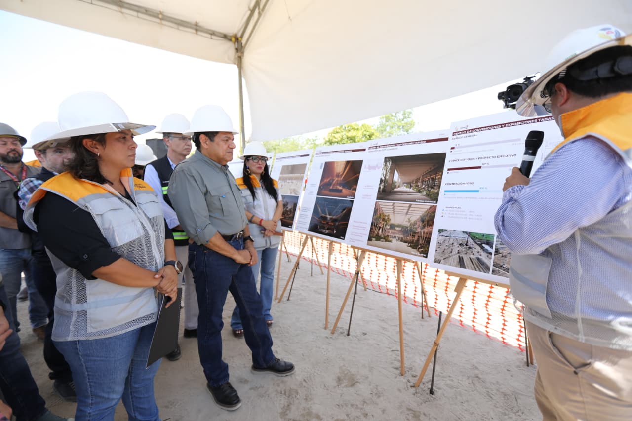 Javier May supervisa avances del nuevo Centro de Convenciones; obra estratégica del proyecto Villahermosa 2030…