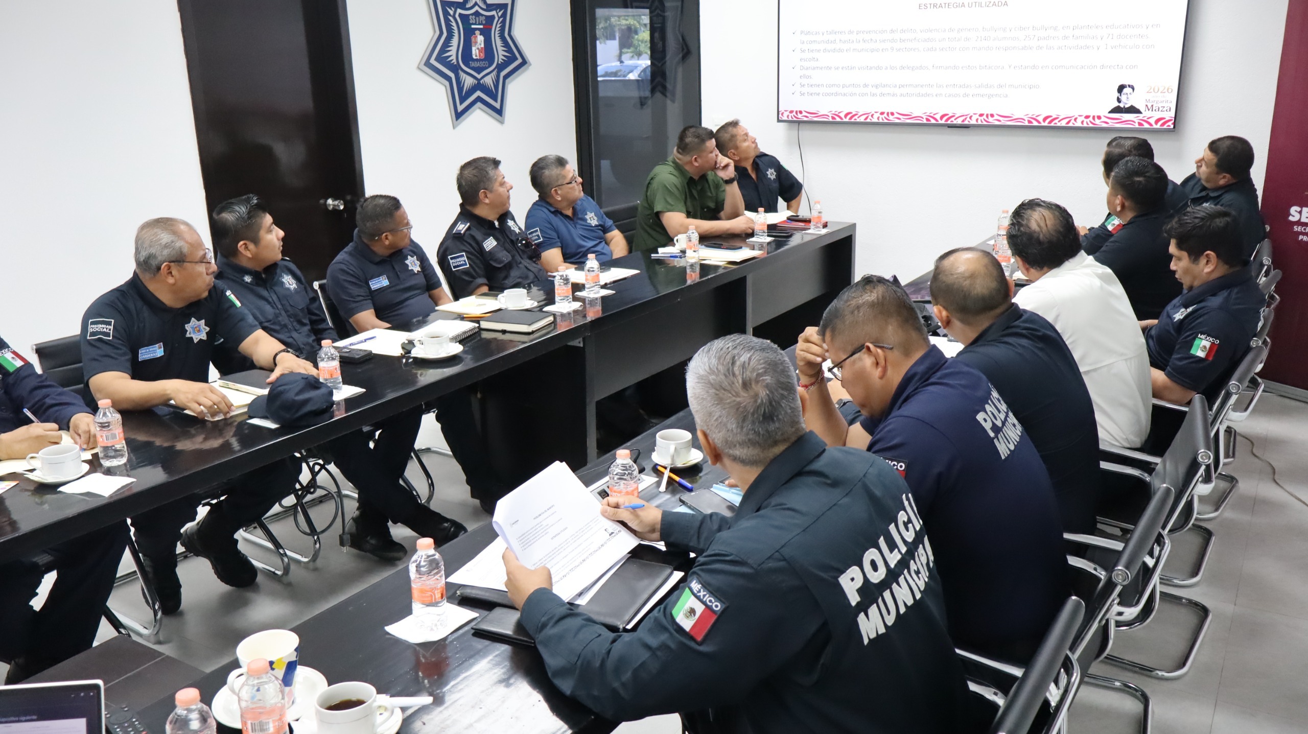 Refuerzan coordinación entre policías municipales y SSPC para mejorar seguridad en Tabasco