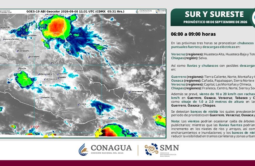 Onda tropical 37 provocará lluvias muy fuertes en Tabasco este martes