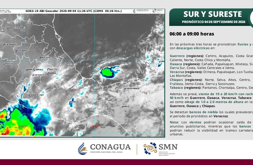 Lluvias intensas y temperaturas de hasta 40 °C se esperan este viernes en Tabasco