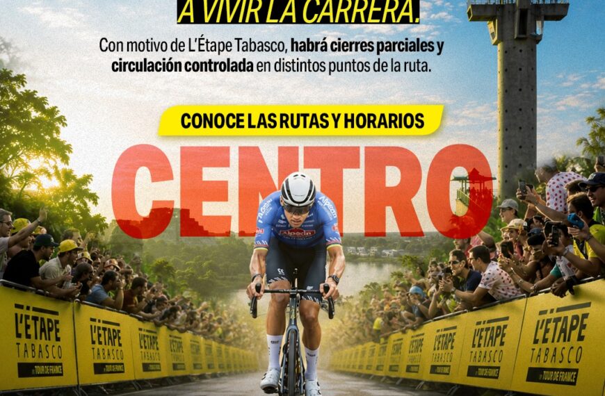 Habrá cierres viales este domingo por L’Étape by Tour de France en Tabasco