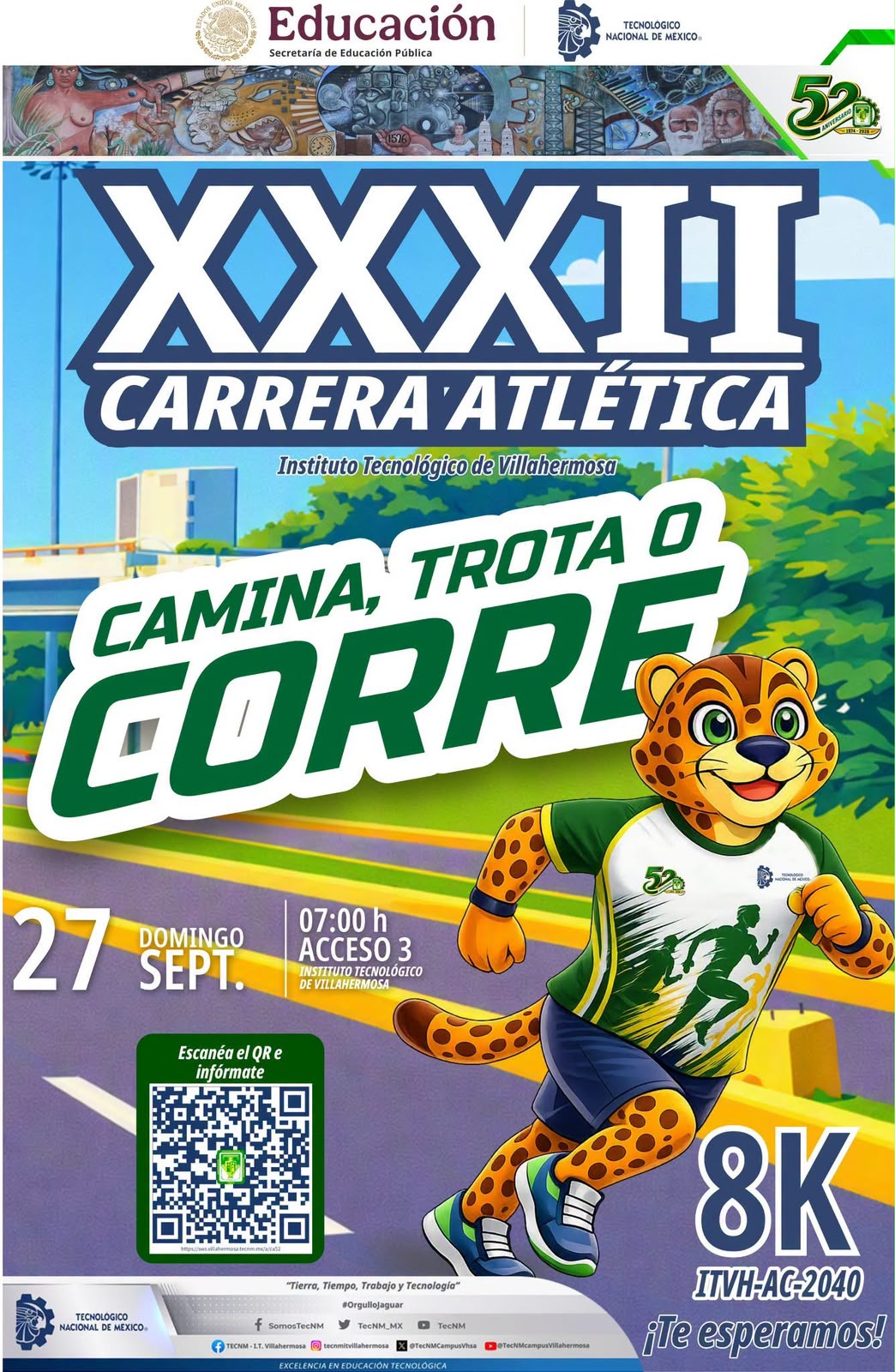 Invitan a participar en la XXXII Carrera Atlética del ITVH