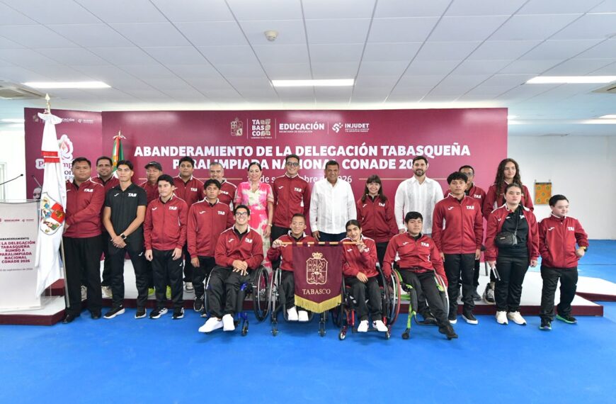 Abanderan a delegación tabasqueña que participará en la Paralimpiada Nacional Conade 2026