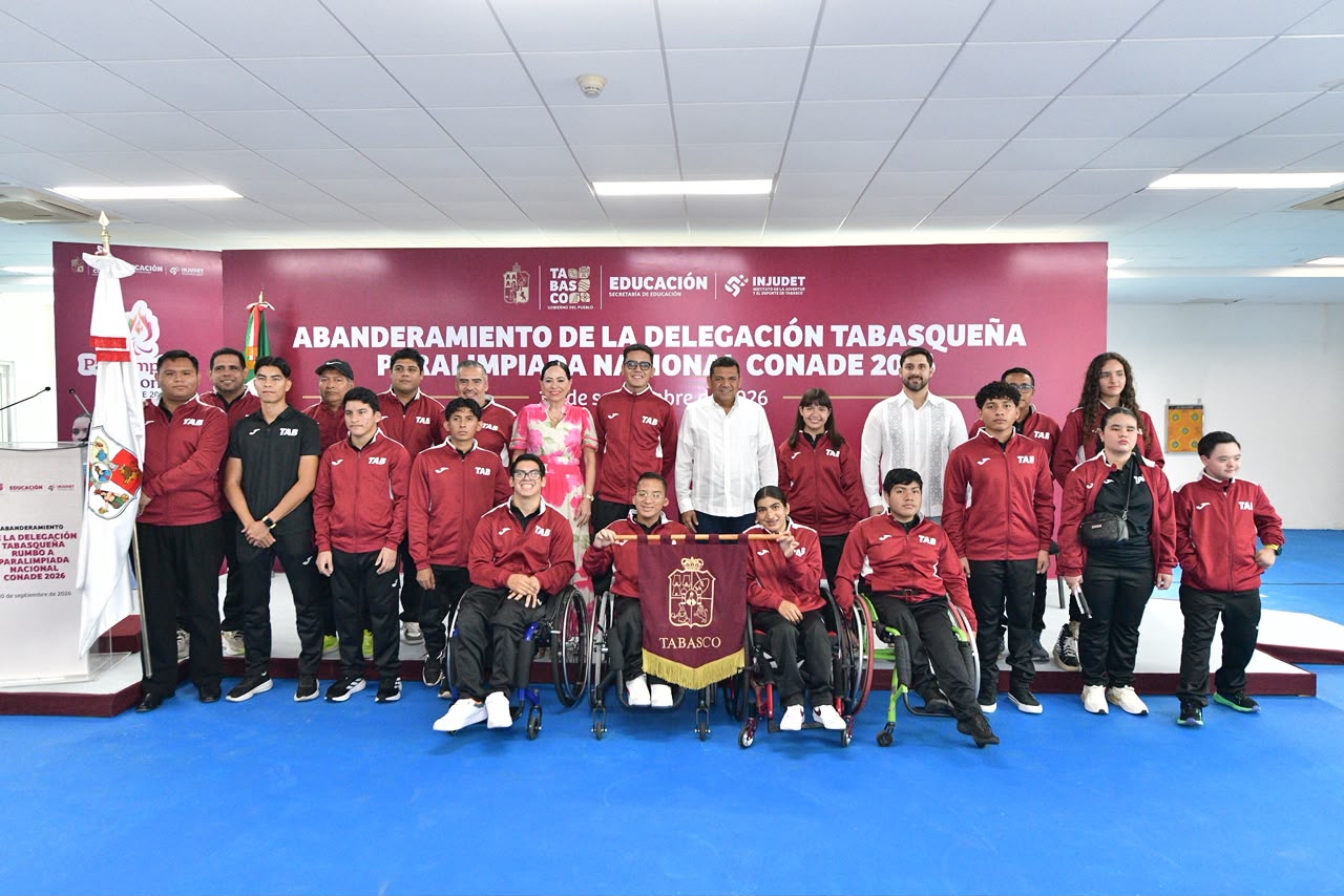 Abanderan a delegación tabasqueña que participará en la Paralimpiada Nacional Conade 2026