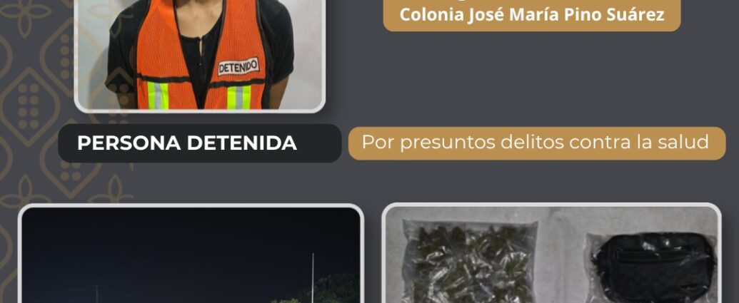 Detienen a hombre por presunto narcomenudeo en Centro