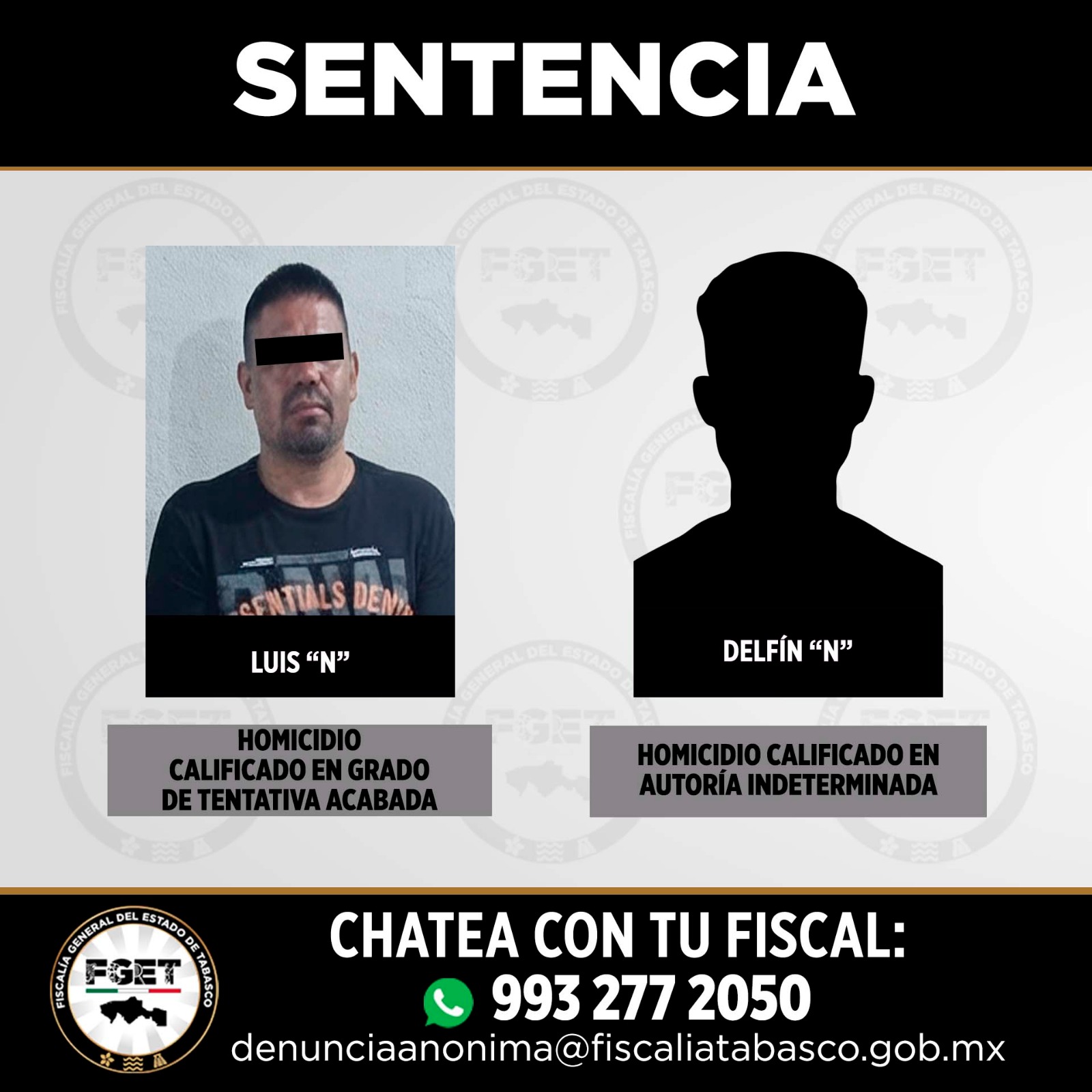 FGET obtiene cuatro sentencias condenatorias por violación, pederastia y homicidio en Tabasco