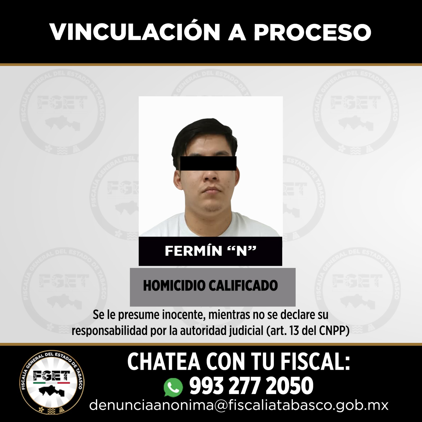 Vinculan a proceso a Fermín “N” por homicidio calificado de tres personas