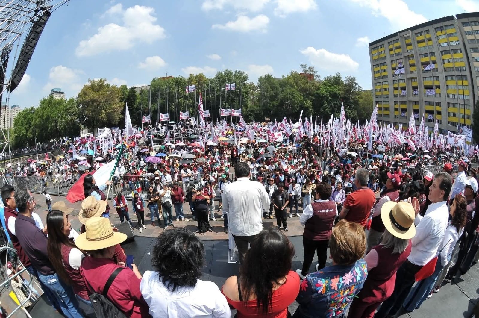 Morena CDMX llama a la unidad rumbo a 2027 durante mitin en Tlatelolco