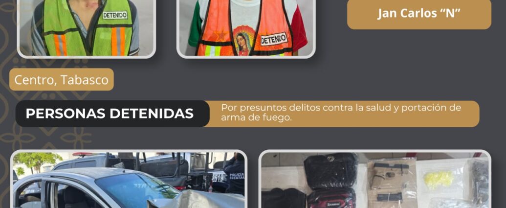 Detienen a tres presuntos integrantes de célula delictiva tras enfrentamiento en Centro