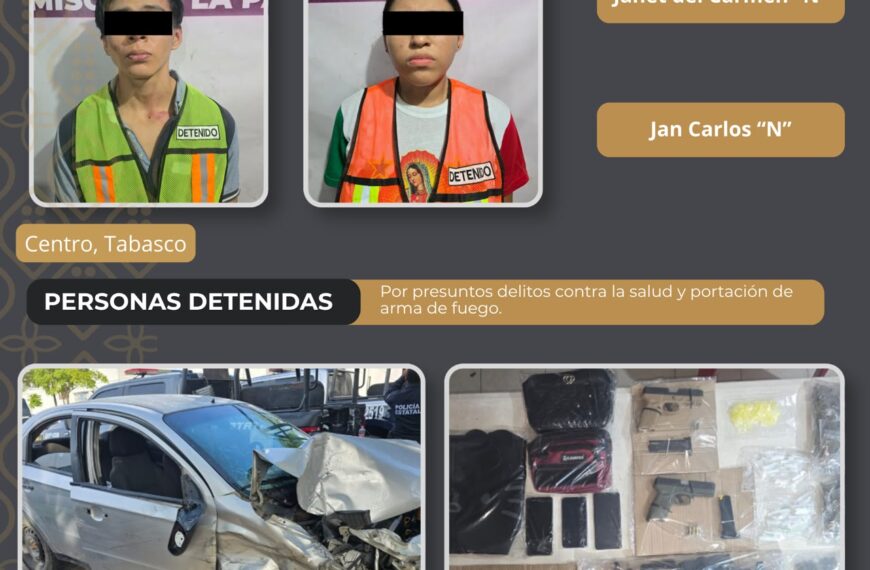 Detienen a tres presuntos integrantes de célula delictiva tras enfrentamiento en Centro