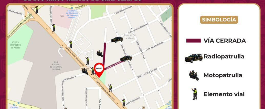 Implementarán operativo vial por ceremonia de los Niños Héroes en Villahermosa