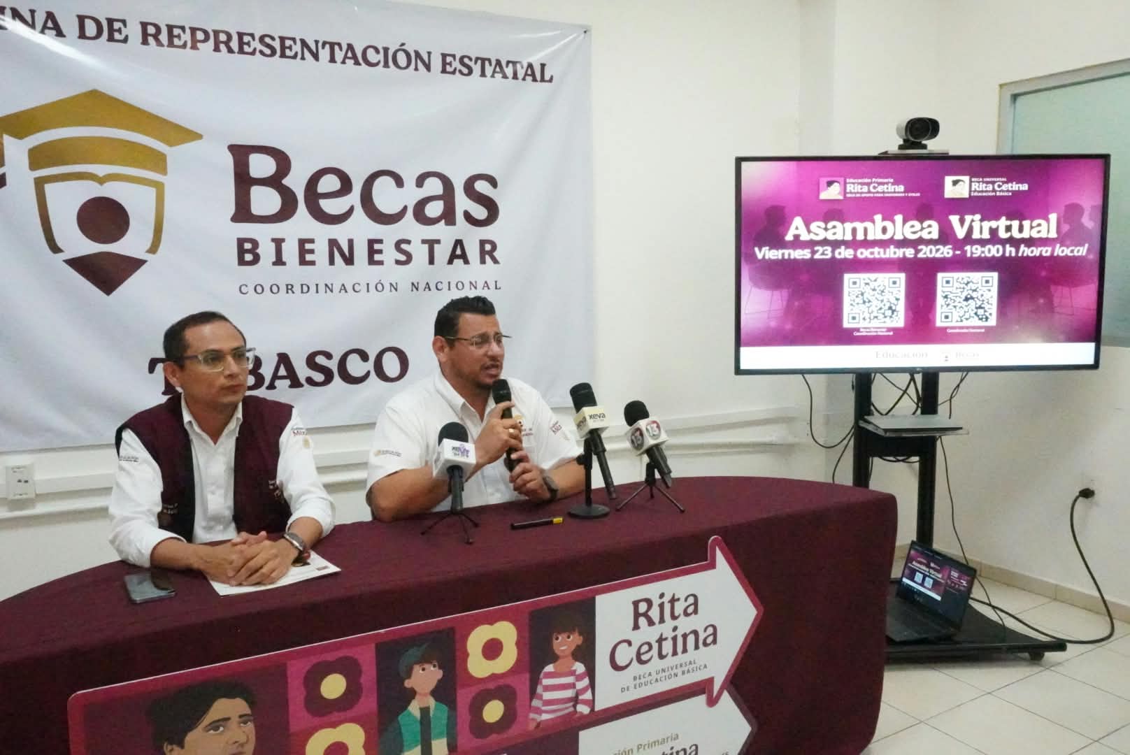 Más de 134 mil estudiantes de Tabasco recibirán beca Rita Cetina en octubre