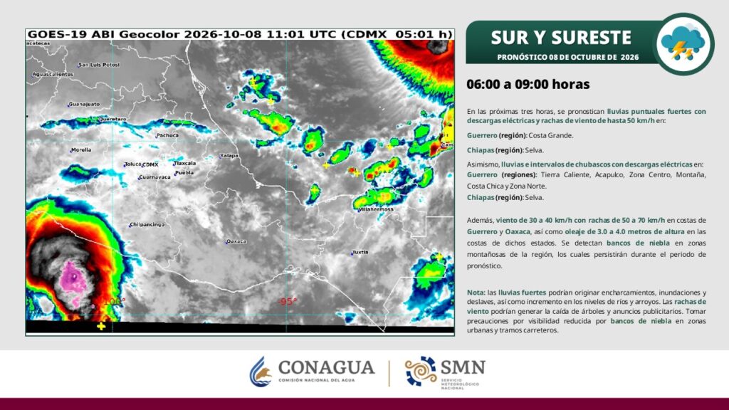 Isaías se aleja de costas nacionales, pero mantiene lluvias y fuertes rachas de viento en Tabasco