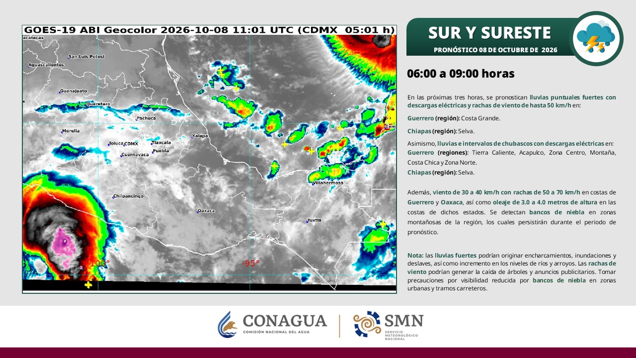 Isaías se aleja de costas nacionales, pero mantiene lluvias y fuertes rachas de viento en Tabasco