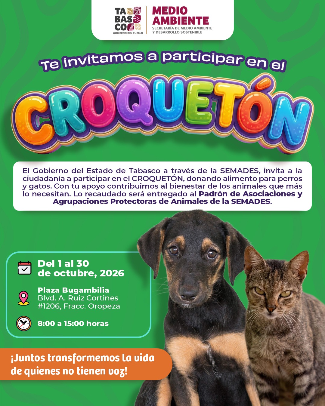 Invita Semades a participar en el Croquetón 2026 en Tabasco