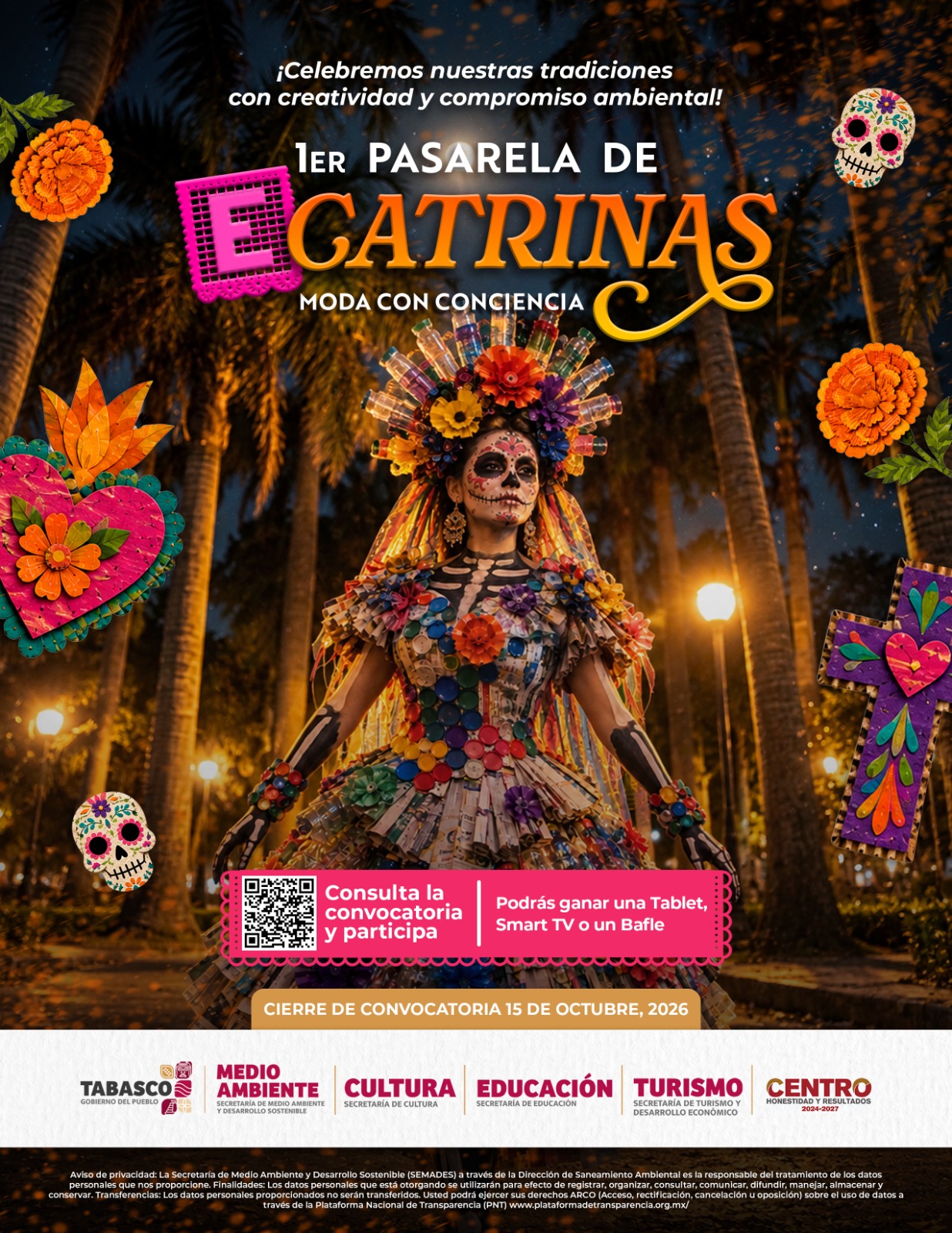 Invitan a participar en la primera pasarela de E-Catrinas “Moda con Conciencia” en Tabasco